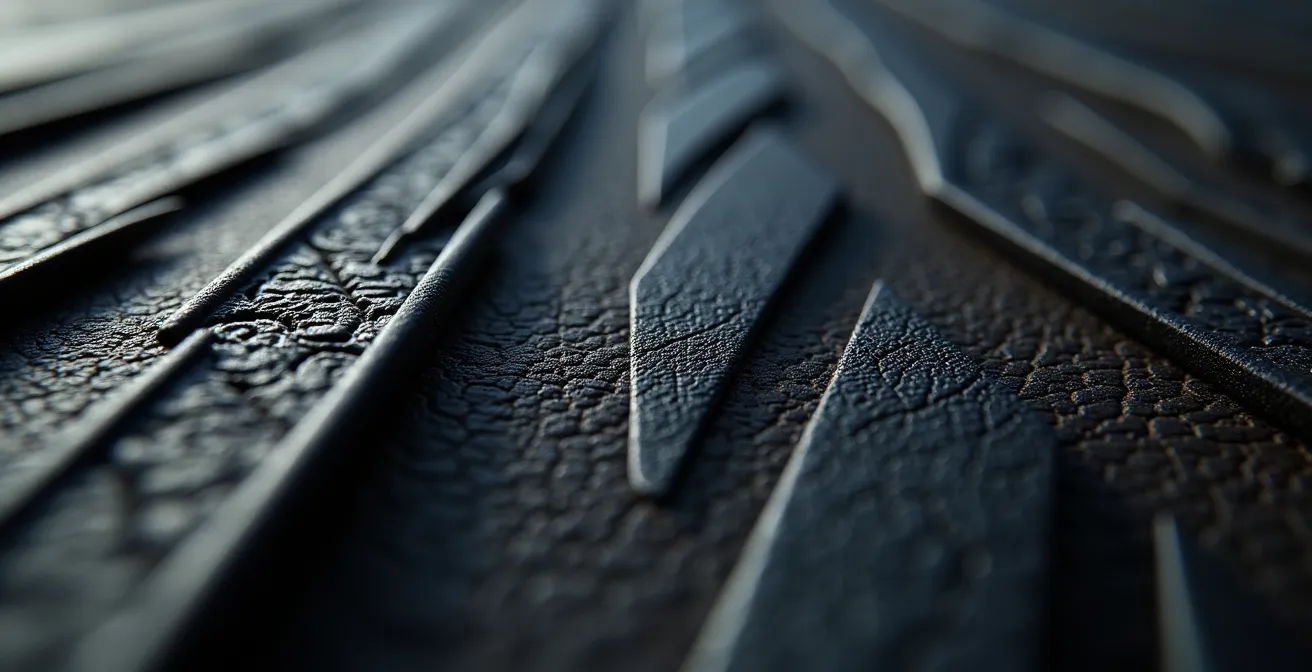Détail macro de l'intérieur d'une garniture automobile avec texture et relief