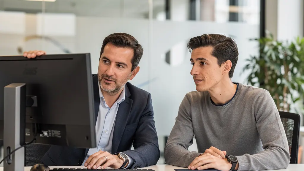 Conseiller assurance automobile expliquant contrat à client dans bureau lumineux