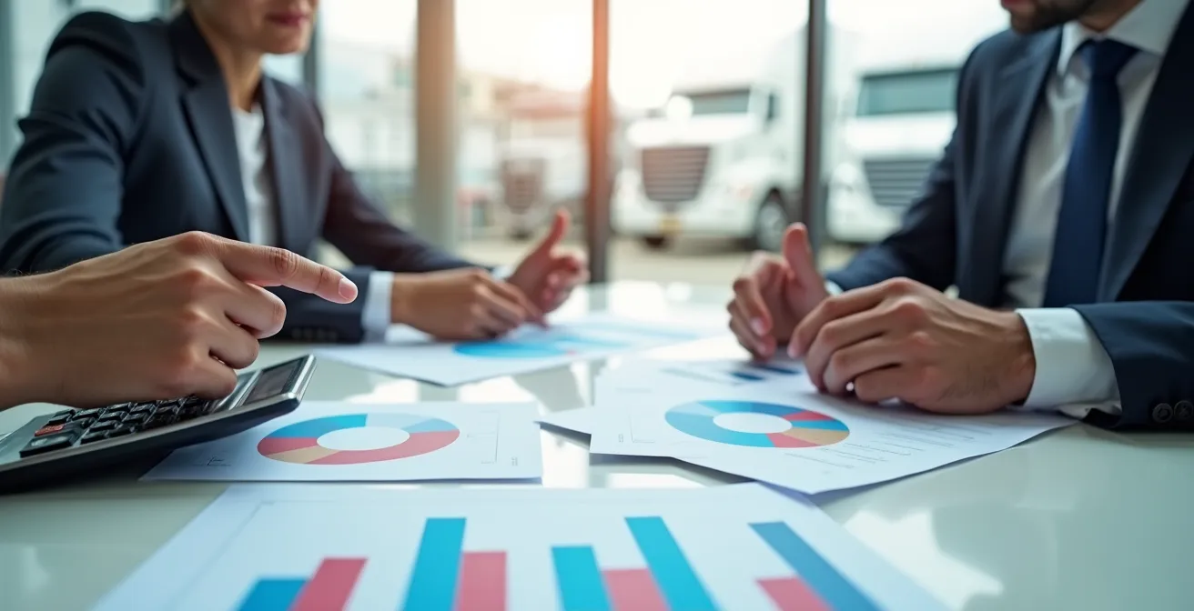 Négociation de contrat carburant avec graphiques de volume et calculatrice
